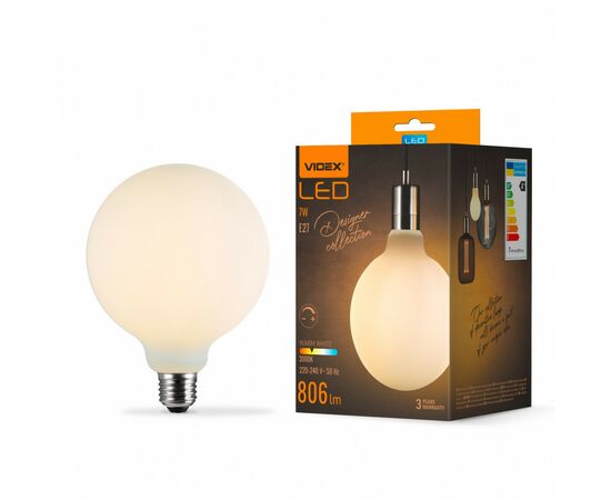 Лампочка Videx Filament 7W E27 3000K Porcelain dimmable (VL-DG125MO)
