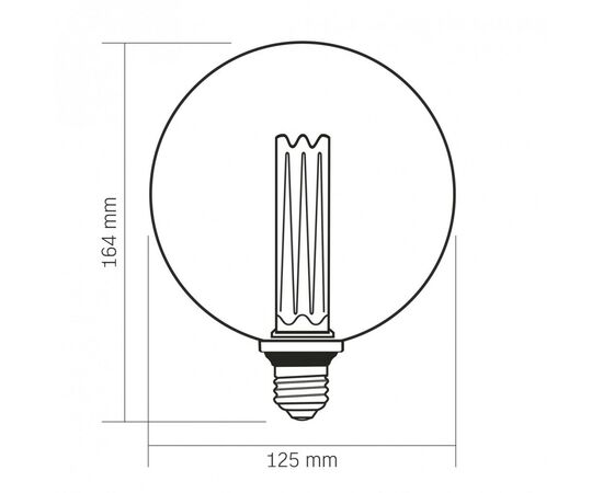 Лампочка Videx Filament 4W E27 1800K Smoke (VL-DI-G125FC1980S), изображение 3 Лампочка Videx Filament 4W E27 1800K Smoke (VL-DI-G125FC1980S), изображение 3