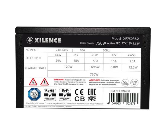 Блок питания Xilence 750W (XP750R6.2 BULK), изображение 6 Блок питания Xilence 750W (XP750R6.2 BULK), изображение 6