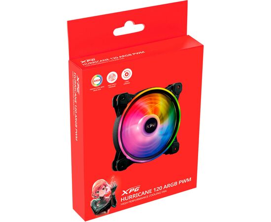 Кулер для корпуса ADATA HURRICANE120ARGBPWM-BKCWW, изображение 6 Кулер для корпуса ADATA HURRICANE120ARGBPWM-BKCWW, изображение 6