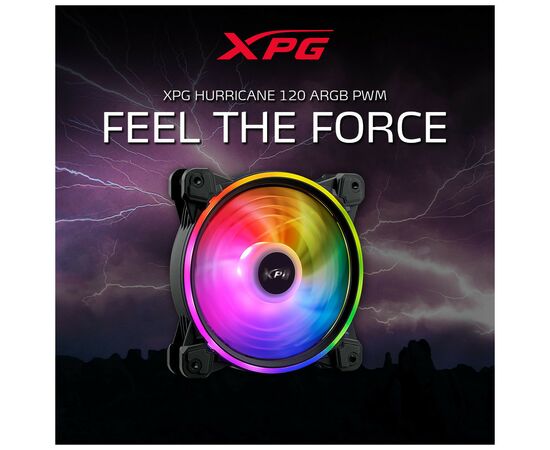 Кулер для корпуса ADATA HURRICANE120ARGBPWM-BKCWW, изображение 7 Кулер для корпуса ADATA HURRICANE120ARGBPWM-BKCWW, изображение 7