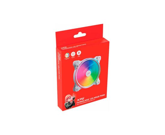 Кулер для корпуса ADATA HURRICANE120ARGBPWM-WHCWW, изображение 4 Кулер для корпуса ADATA HURRICANE120ARGBPWM-WHCWW, изображение 4