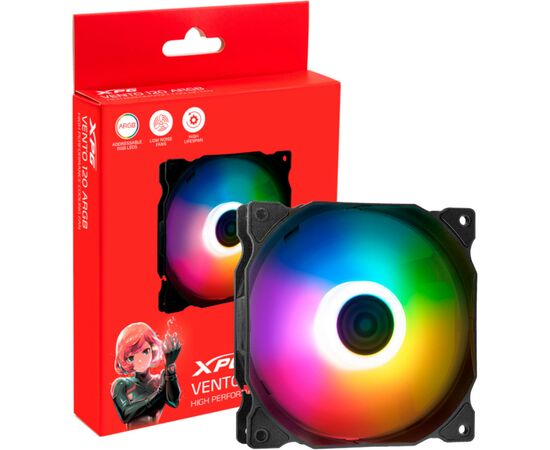 Кулер для корпуса ADATA VENTO120ARGB-BKCWW, изображение 4 Кулер для корпуса ADATA VENTO120ARGB-BKCWW, изображение 4