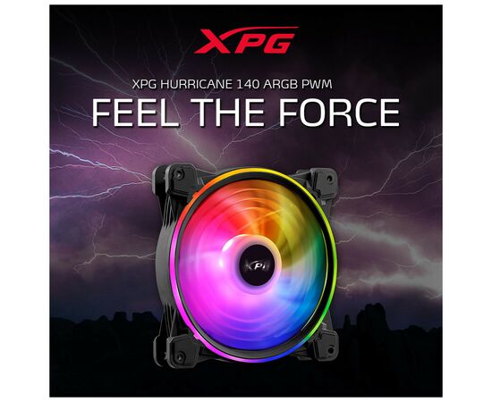 Кулер для корпуса ADATA HURRICANE140ARGBPWM-BKCWW, изображение 7 Кулер для корпуса ADATA HURRICANE140ARGBPWM-BKCWW, изображение 7