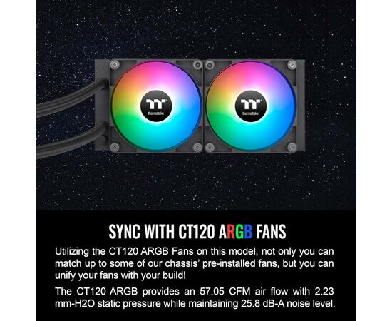 Система водяного охлаждения ThermalTake TH240 V2 ARGB Sync (CL-W361-PL12SW-A), изображение 11 Система водяного охлаждения ThermalTake TH240 V2 ARGB Sync (CL-W361-PL12SW-A), изображение 11