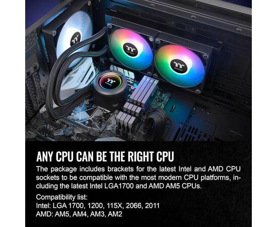 Система водяного охлаждения ThermalTake TH240 V2 ARGB Sync (CL-W361-PL12SW-A), изображение 12 Система водяного охлаждения ThermalTake TH240 V2 ARGB Sync (CL-W361-PL12SW-A), изображение 12