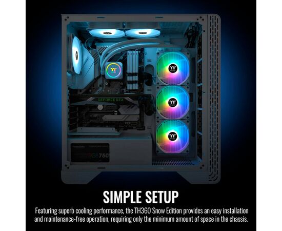 Система водяного охлаждения ThermalTake TH360 ARGB Sync Snow Edition (CL-W302-PL12SW-A), изображение 11 Система водяного охлаждения ThermalTake TH360 ARGB Sync Snow Edition (CL-W302-PL12SW-A), изображение 11