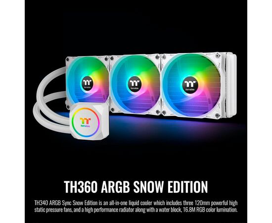 Система водяного охлаждения ThermalTake TH360 ARGB Sync Snow Edition (CL-W302-PL12SW-A), изображение 7 Система водяного охлаждения ThermalTake TH360 ARGB Sync Snow Edition (CL-W302-PL12SW-A), изображение 7