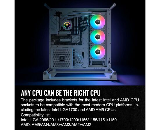 Система водяного охлаждения ThermalTake TH360 V2 ARGB Sync Snow Edition (CL-W365-PL12SW), изображение 10 Система водяного охлаждения ThermalTake TH360 V2 ARGB Sync Snow Edition (CL-W365-PL12SW), изображение 10