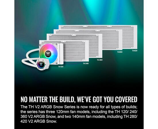 Система водяного охлаждения ThermalTake TH360 V2 ARGB Sync Snow Edition (CL-W365-PL12SW), изображение 7 Система водяного охлаждения ThermalTake TH360 V2 ARGB Sync Snow Edition (CL-W365-PL12SW), изображение 7