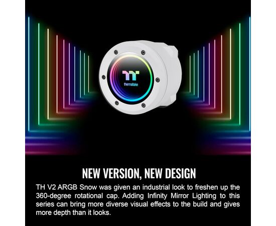 Система водяного охлаждения ThermalTake TH360 V2 ARGB Sync Snow Edition (CL-W365-PL12SW), изображение 8 Система водяного охлаждения ThermalTake TH360 V2 ARGB Sync Snow Edition (CL-W365-PL12SW), изображение 8