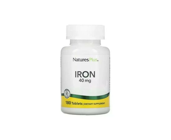 Минералы Natures Plus Железо, 40 мг, Iron, 180 таблеток (NAP-03420)