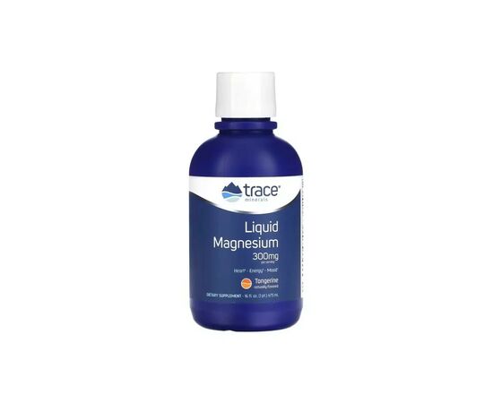 Минералы Trace Minerals Магний, 300 мг, вкус мандарина, Liquid Magnesium, 473 мл (TMR-00277)