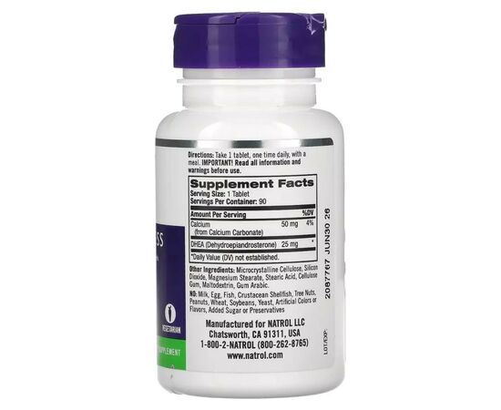 Витаминно-минеральный комплекс Natrol Дегидроэпиандростерон, 25 мг, DHEA, 90 таблеток (NTL-00597), изображение 2 Витаминно-минеральный комплекс Natrol Дегидроэпиандростерон, 25 мг, DHEA, 90 таблеток (NTL-00597), изображение 2
