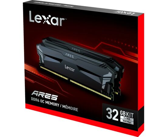 Модуль памяти для компьютера DDR4 16GB (2x8GB) 3600 MHz Ares Black Lexar (LD4BU008G-R3600GD0A), изображение 4 Модуль памяти для компьютера DDR4 16GB (2x8GB) 3600 MHz Ares Black Lexar (LD4BU008G-R3600GD0A), изображение 4