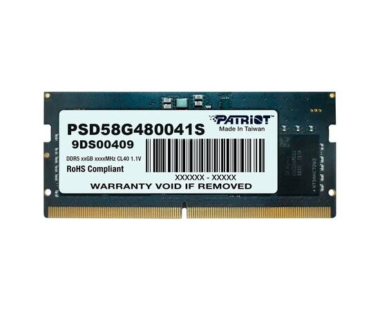 Модуль пам'яті для ноутбука SoDIMM DDR5 8GB 4800 MHz Patriot (PSD58G480041S)