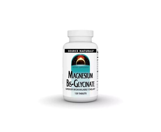 Минералы Source Naturals Магний Бисглицинат, Magnesium Bis-Glycinate, 120 таблеток (SNS-02132)