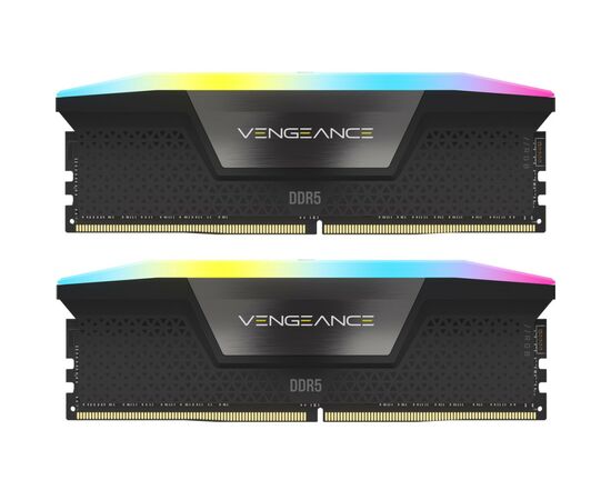Модуль памяти для компьютера DDR5 32GB (2x16GB) 6000 MHz Vengeance RGB Black Corsair (CMH32GX5M2E6000Z36)