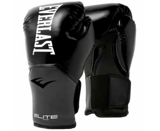 Боксерские перчатки Everlast Elite Training Gloves 870270-70-816 чорний/сірий 16 oz (009283609092)