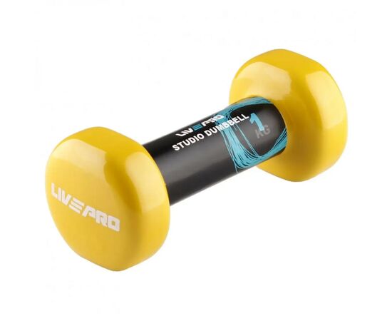 Гантель LivePro Studio Dumbbell LP8076-1 вініл жовтий Уні 1кг (2020301000026)
