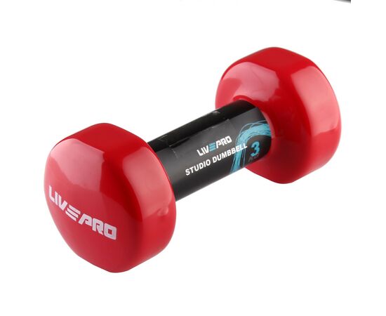 Гантель LivePro Studio Dumbbell LP8076-3 вінілова 1шт червоний Уні 3кг (2020301000057)