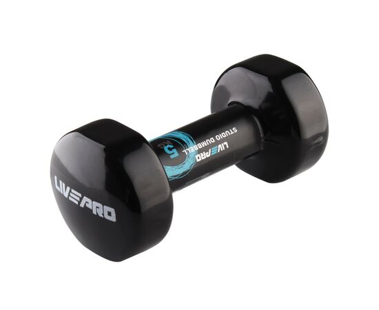 Гантель LivePro Studio Dumbbell LP8076-5 вінілова 1шт чорний Уні 5кг (2020301080080)