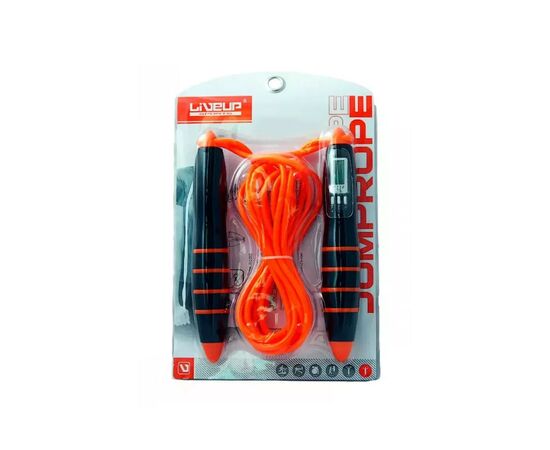 Скакалка LiveUp Digital Jump Rope LS3128 з електронним лічильником помаранчева 275 см (2016052800145), изображение 2 Скакалка LiveUp Digital Jump Rope LS3128 з електронним лічильником помаранчева 275 см (2016052800145), изображение 2