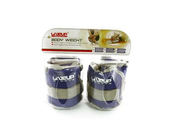 Утяжелитель LiveUp Wrist/Ankle Weights LS3011-1 2 шт по 1 кг синій (6951376126303), изображение 2 Утяжелитель LiveUp Wrist/Ankle Weights LS3011-1 2 шт по 1 кг синій (6951376126303), изображение 2
