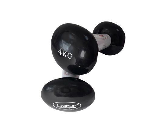 Гантельный набор LiveUp Vinyl Dumbbell Egg Head вінілові чорні 2х4кг LS2001-4 (6951376138313)