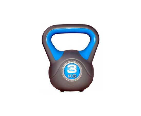 Гиря LiveUp Plastic Kettel Bell 3 кг сірий/блакитний LS2047-3 (6951376139594)