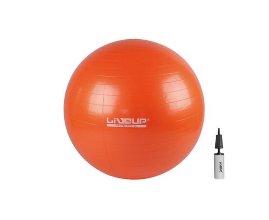 М'яч для фітнесу LiveUp Anti-Burst Ball LS3222-65o + насос у комплекті помаранчевий 65с (6951376103212)