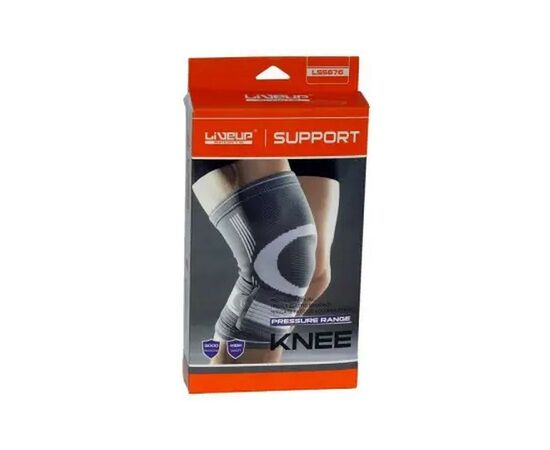 Фиксатор колена LiveUp Knee Support LS5676-S сірий, білий Уні S (6951376182316), изображение 6 Фиксатор колена LiveUp Knee Support LS5676-S сірий, білий Уні S (6951376182316), изображение 6