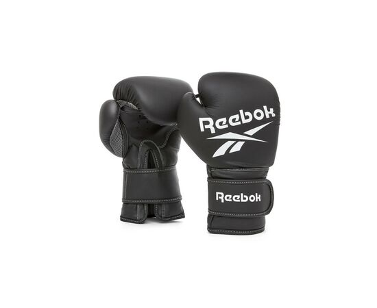 Боксерские перчатки Reebok Boxing Gloves чорний, білий RSCB-12010BK 10 унцій (885652010405)