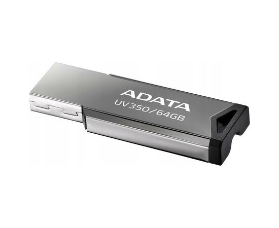 USB флеш накопитель ADATA 64GB UV350 Metallic USB 3.2 (AUV350-64G-RBK), изображение 4 USB флеш накопитель ADATA 64GB UV350 Metallic USB 3.2 (AUV350-64G-RBK), изображение 4