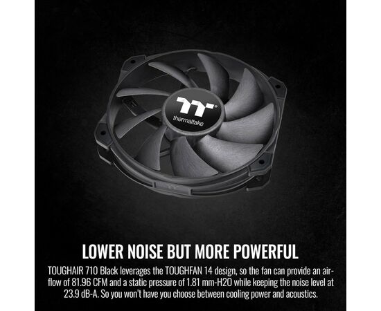 Кулер до процесора ThermalTake TOUGHAIR 710 Black (7 CL-P117-CA14BL-A), зображення 11 Кулер до процесора ThermalTake TOUGHAIR 710 Black (7 CL-P117-CA14BL-A), зображення 11