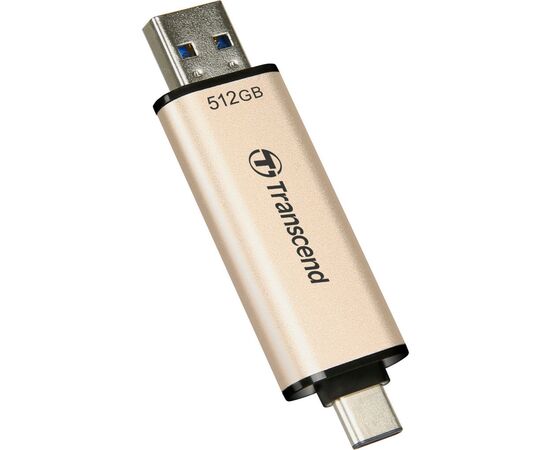 USB флеш накопитель Transcend 512GB JetFlash 930C Gold-Black USB 3.2/Type-C (TS512GJF930C), изображение 3