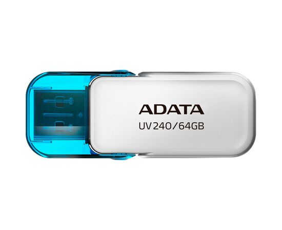 USB флеш накопитель ADATA 64GB AUV 240 White USB 2.0 (AUV240-64G-RWH), изображение 2 USB флеш накопитель ADATA 64GB AUV 240 White USB 2.0 (AUV240-64G-RWH), изображение 2