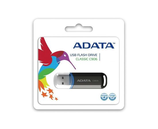 USB флеш накопитель ADATA 64GB C906 Black USB 2.0 (AC906-64G-RBK), изображение 3 USB флеш накопитель ADATA 64GB C906 Black USB 2.0 (AC906-64G-RBK), изображение 3