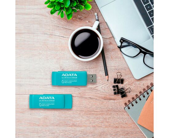 USB флеш накопитель ADATA 256GB UC310 Eco Green USB 3.2 (UC310E-256G-RGN), изображение 10 USB флеш накопитель ADATA 256GB UC310 Eco Green USB 3.2 (UC310E-256G-RGN), изображение 10