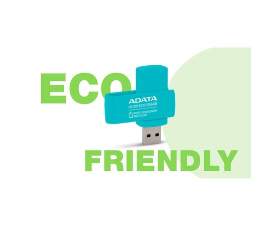 USB флеш накопитель ADATA 256GB UC310 Eco Green USB 3.2 (UC310E-256G-RGN), изображение 6 USB флеш накопитель ADATA 256GB UC310 Eco Green USB 3.2 (UC310E-256G-RGN), изображение 6