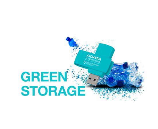 USB флеш накопитель ADATA 256GB UC310 Eco Green USB 3.2 (UC310E-256G-RGN), изображение 7 USB флеш накопитель ADATA 256GB UC310 Eco Green USB 3.2 (UC310E-256G-RGN), изображение 7