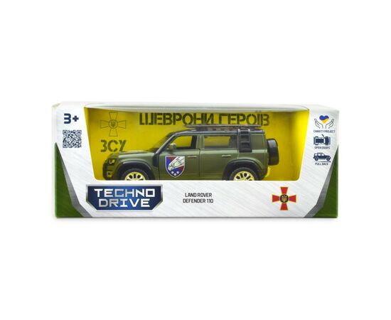 Машина Techno Drive Автомодель серии Шевроны Героев - Land Rover Defender 110 - 25 ОПДБр (250289M), изображение 6 Машина Techno Drive Автомодель серии Шевроны Героев - Land Rover Defender 110 - 25 ОПДБр (250289M), изображение 6