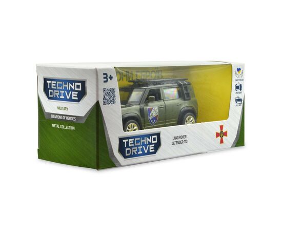 Машина Techno Drive Автомодель серии Шевроны Героев - Land Rover Defender 110 - 25 ОПДБр (250289M), изображение 7 Машина Techno Drive Автомодель серии Шевроны Героев - Land Rover Defender 110 - 25 ОПДБр (250289M), изображение 7