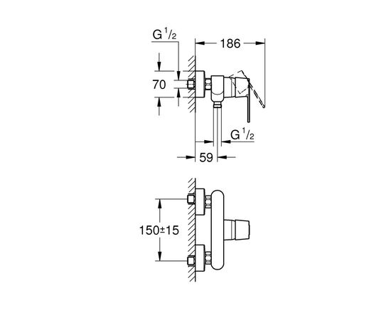 Смеситель Grohe Get 1 (32888000), изображение 2 Смеситель Grohe Get 1 (32888000), изображение 2