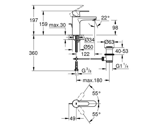 Смеситель Grohe Get M (23454000), изображение 7 Смеситель Grohe Get M (23454000), изображение 7