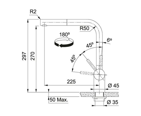 Смеситель Franke Atlas Neo (115.0550.427), изображение 2 Смеситель Franke Atlas Neo (115.0550.427), изображение 2