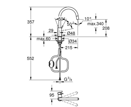 Смеситель Grohe BauClassic (30573000), изображение 5 Смеситель Grohe BauClassic (30573000), изображение 5