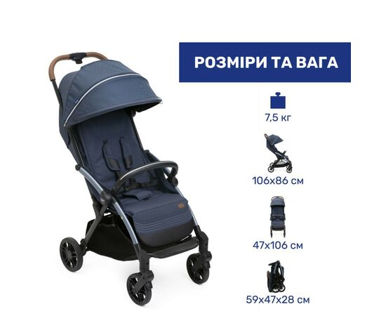 Коляска Chicco Goody XPlus Синя 8058664173044 (87040.38.07), изображение 3 Коляска Chicco Goody XPlus Синя 8058664173044 (87040.38.07), изображение 3