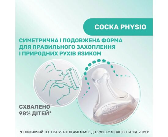 Бутылочка для кормления Chicco Perfect 5 Love с силиконовой соской 0+ мес. 150 мл Голубая (20211.21.40), изображение 6 Бутылочка для кормления Chicco Perfect 5 Love с силиконовой соской 0+ мес. 150 мл Голубая (20211.21.40), изображение 6