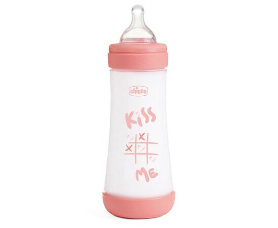 Бутылочка для кормления Chicco Perfect 5 Love с силиконовой соской 4+ мес. 300 мл Розовая (20235.11.40)